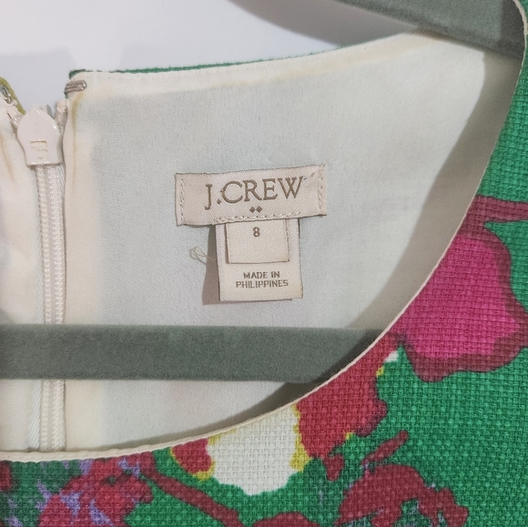 J Crew Floral Green Sleeveless Dress Size 8 - Picture 2 of 7